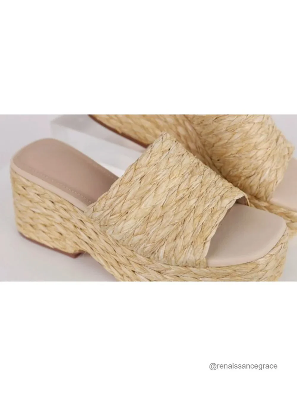 Women Platform Espadrille Sandals Slip On Wedges Slides Bohemia Flatform Open